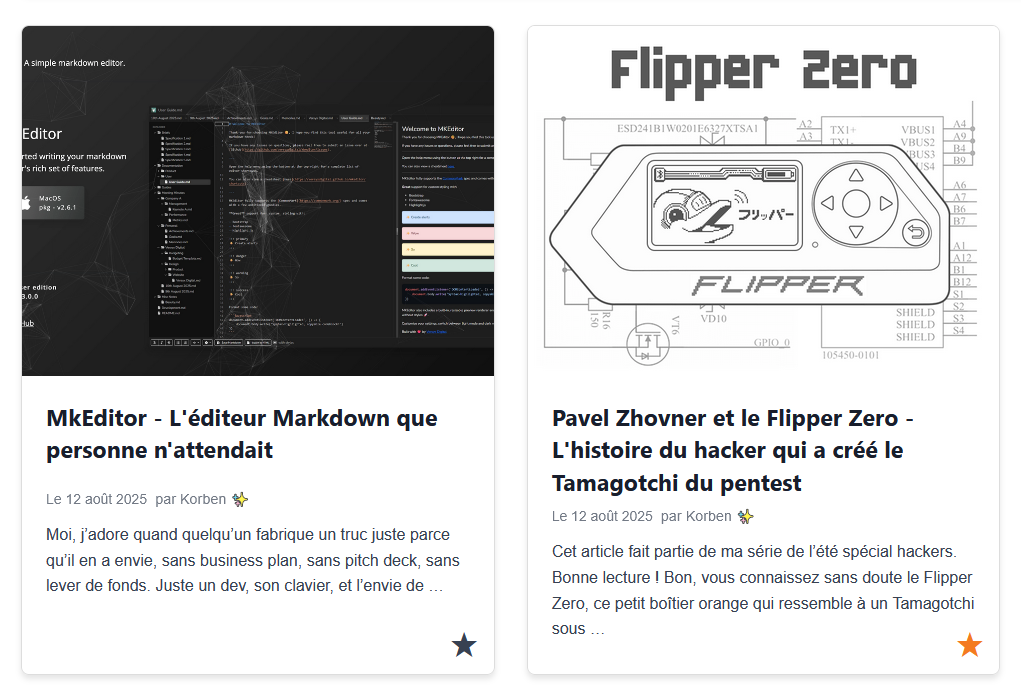 KorbenFav - Liste des favoris